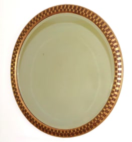 Contemporary Painted & Gilt Circular Mirror