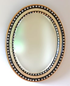 Irish Parcel Gilt Silvered & Ebonized Mirror
