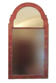 Queen Anne Chinoiserie Scarlet Lacquered Mirror