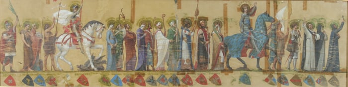 Frieze Painting Saints & Roman Emperor Procession