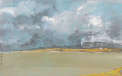 Robert Andrew Parker -Storm - Gouache: Robert Andrew Parker, American, 1927-2024, Before the Storm , gouache, dated along left margin 8-23-78sight 19 x 29, framed 22 x 33From a West Cornwall Connecticut Home