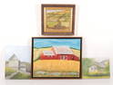 4 Paintings of Barn-Cottage-Farm