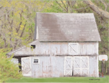 Robert Coombs - Barn and Basketball Hoop- O/C