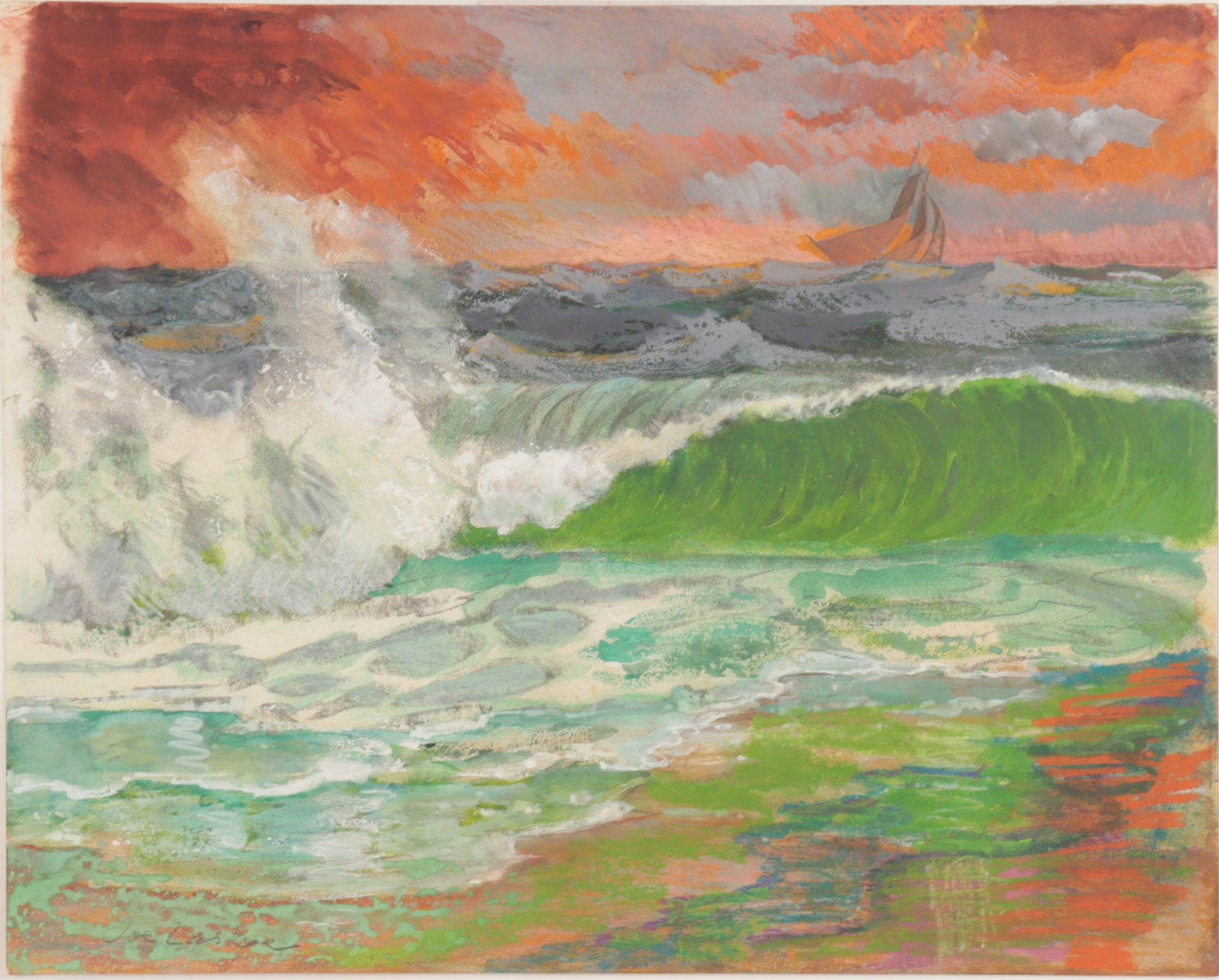 Joe Lasker - Breaker - Gouache (1 of 5)