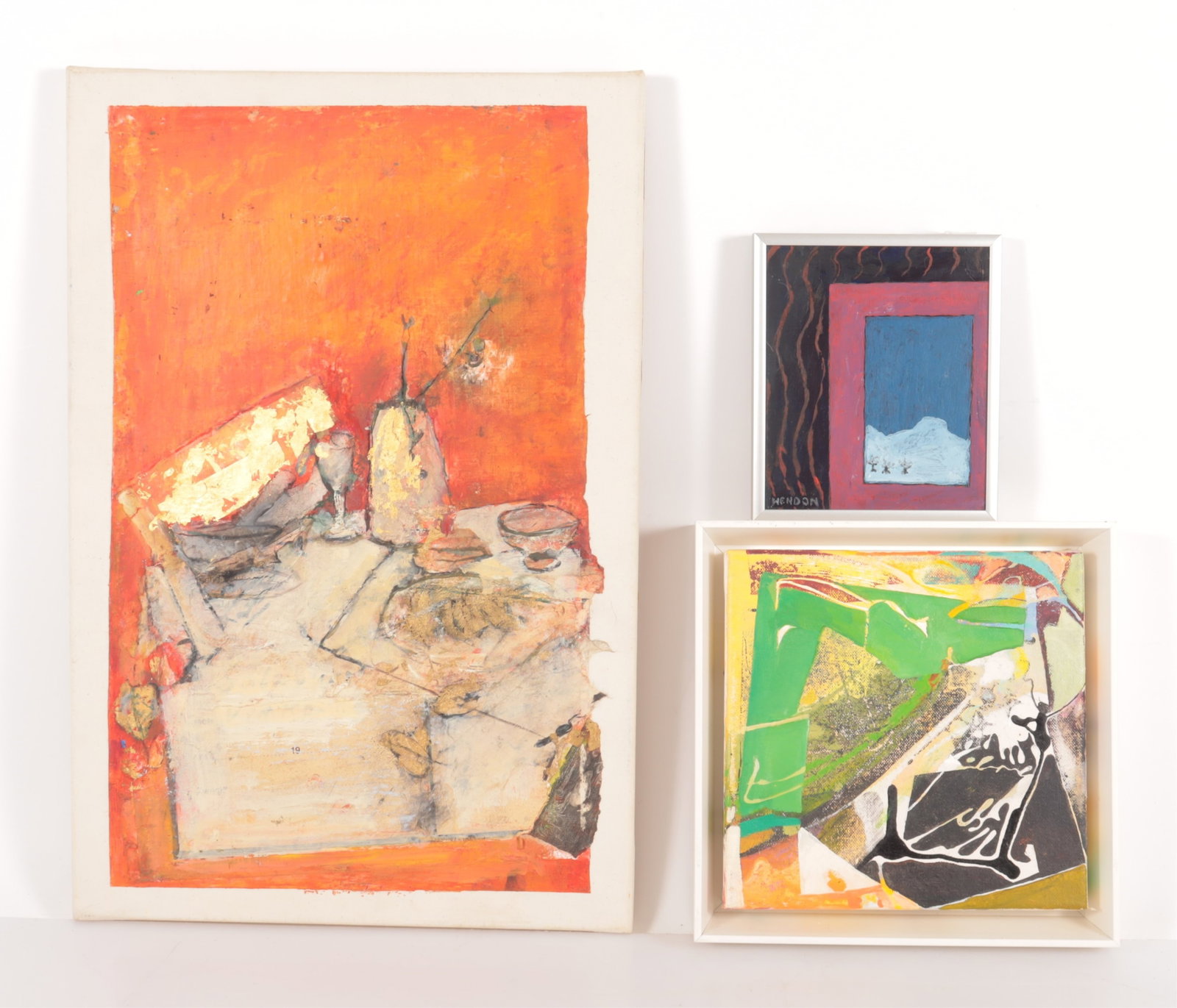 Three Modern Abstract Paintings - Mixed Media (1 of 7)