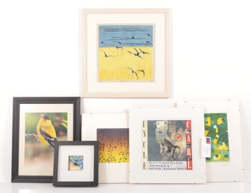 20th C. Artists Collage, Woodcut, Etching, Photo