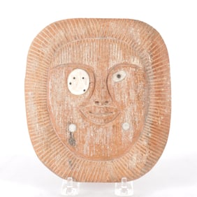 Native Alaskan Carved Fossilized Whale Bone Mask