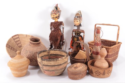 Woven Baskets and Indonesian Rod Puppets