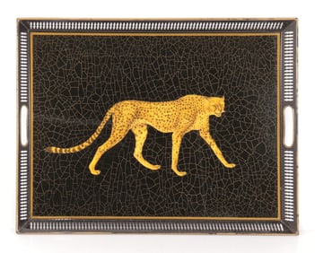 Cheetah Print Metal Tray
