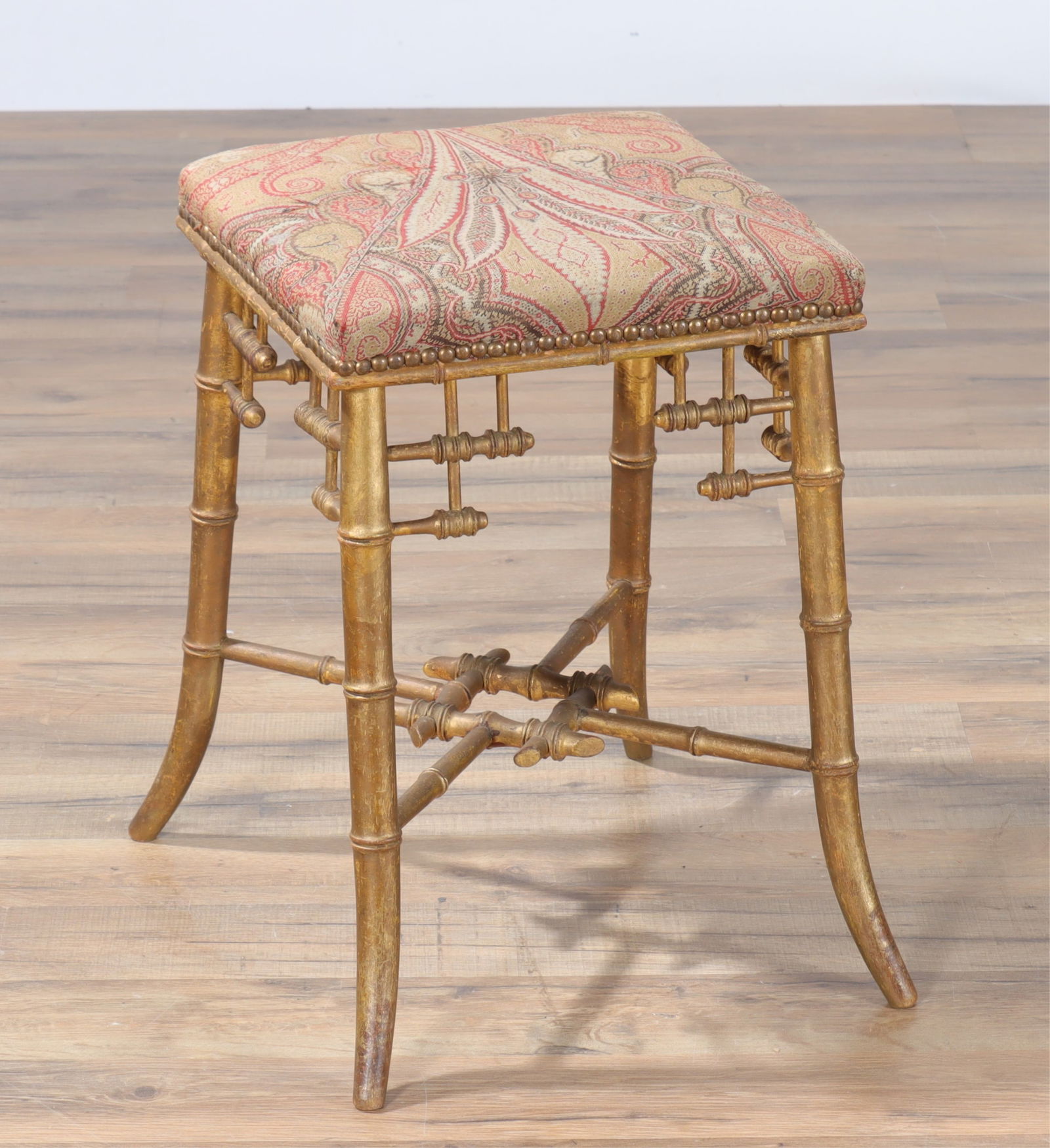 Victorian Giltwood Faux Bamboo Stool (1 of 6)