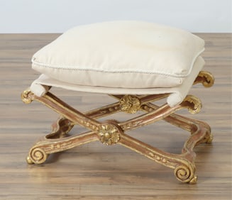 Louis XV Style Giltwood Folding Stool