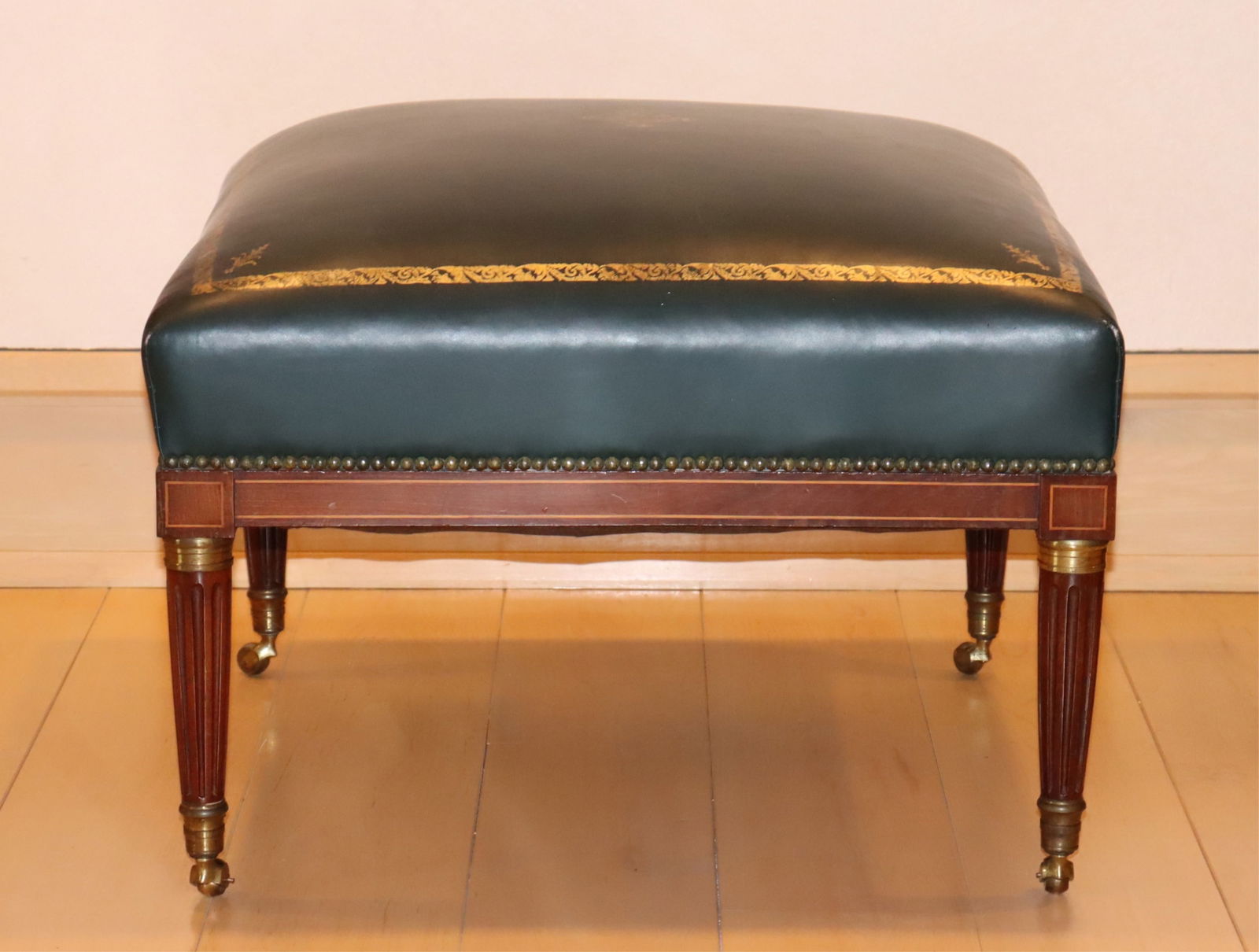Louis XVI Style Inlaid Mahogany Banquette (1 of 5)