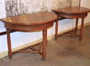 Pair of Baroque Style Oak Demilune Console Tables