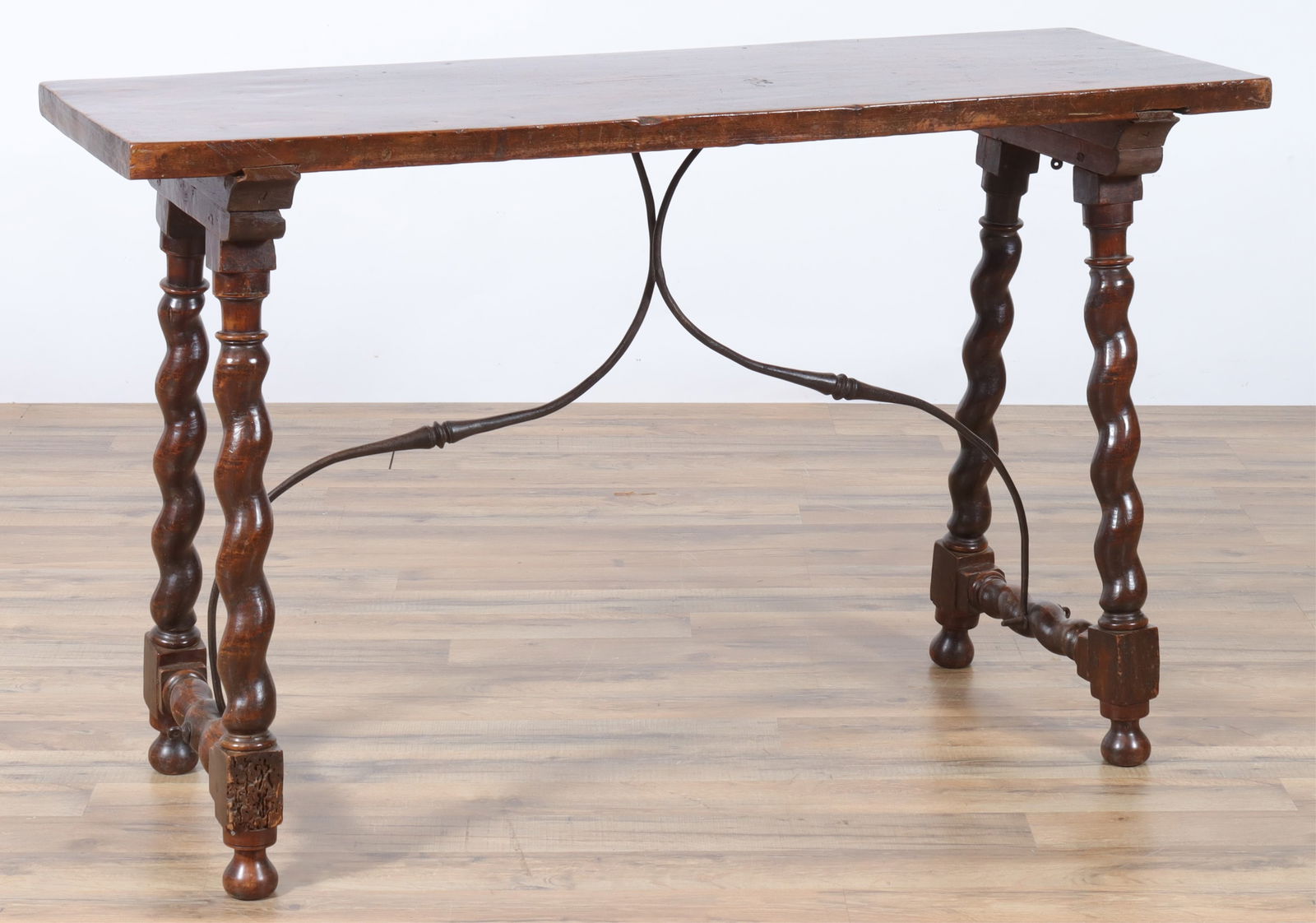 Spanish Baroque Walnut & Iron Side Table, 17th C. (1 of 8)