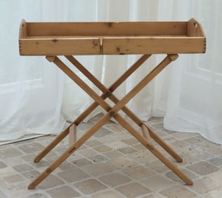 Country Pine Butler's Tray on Stand