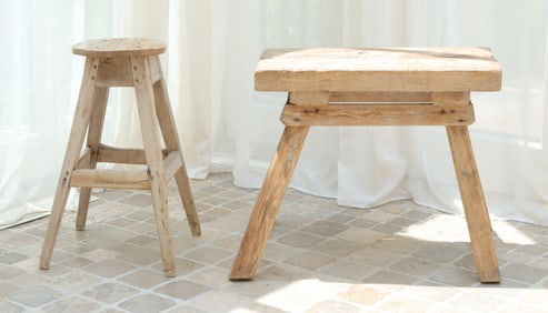 Country Pine Work Table & Stool