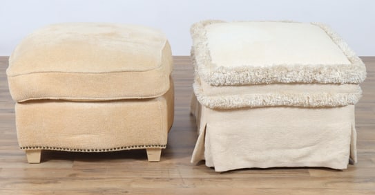 Two Contemporary Upholstered Ottoman