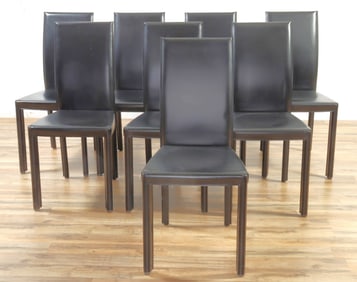 Set of 8 Italian Leather Dining Chairs