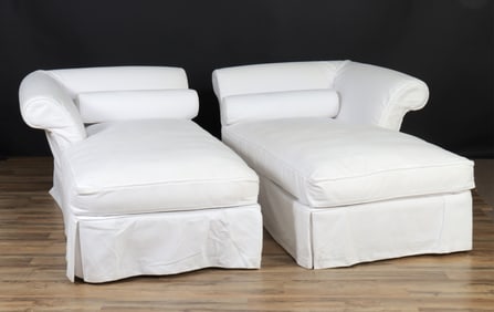 Pair of Contemporary Upholstered Recamier