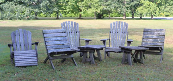 Outdoor Adirondack Chairs & Side Tables