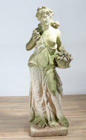 Classical Cast Cement Allegorical Figure - Summer