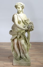 Classical Cast Cement Allegorical Figure - Fall