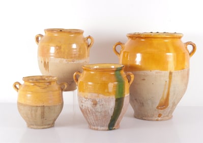 French Glazed Terracotta Confit Jars