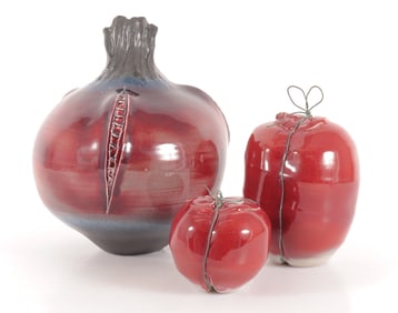 Ann Mallory - Ceramic Apples and Bulb