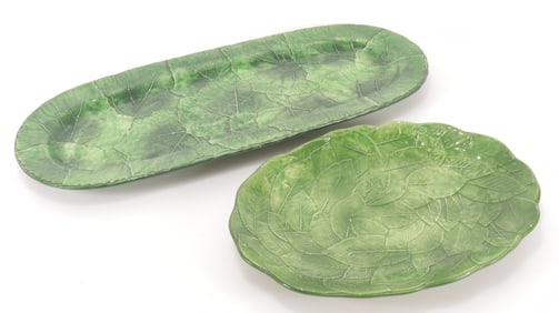 Two Vietri Foglia Serving Platters