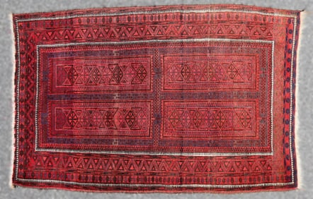 Baluch Wool Rug  4-2 x 6-6