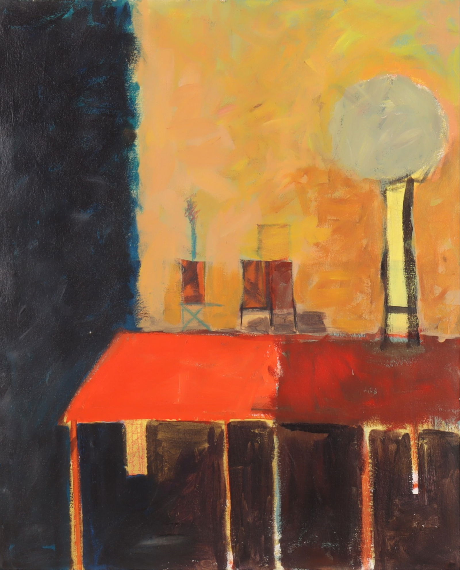 Abstract Cityscape w/ Water Towers, acrylic/canvas (1 of 8)