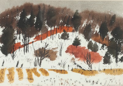 Charles Culver - Winter Landscape Watercolor
