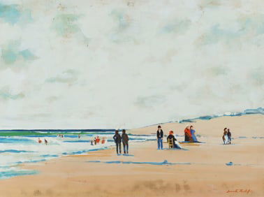 Dimitri Hristoff - Beach Scene O/B