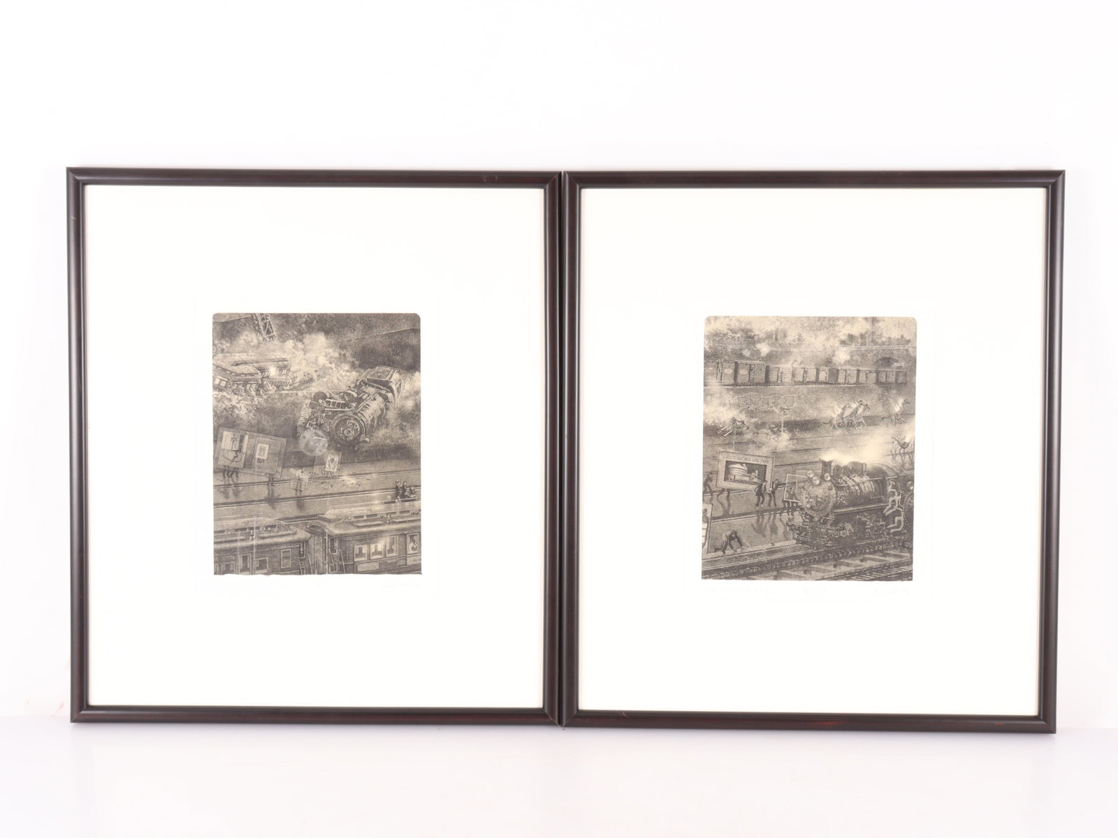 Peter Mitton - Pas Urm Pipe & Y2K, Millenium: Peter Mitton - Pas Urm Pipe & Y2K, Little Millenium II & III, Artist Proof I/XV & Artist Proof I/XV, pencil signed, dated 98 lower right Dimensions: Sight 10.75" H x 8.75" W, Framed 20" H x 17.5" W Pr