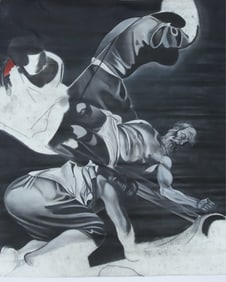 Crucifixion Mixed Media NYC Street Artist