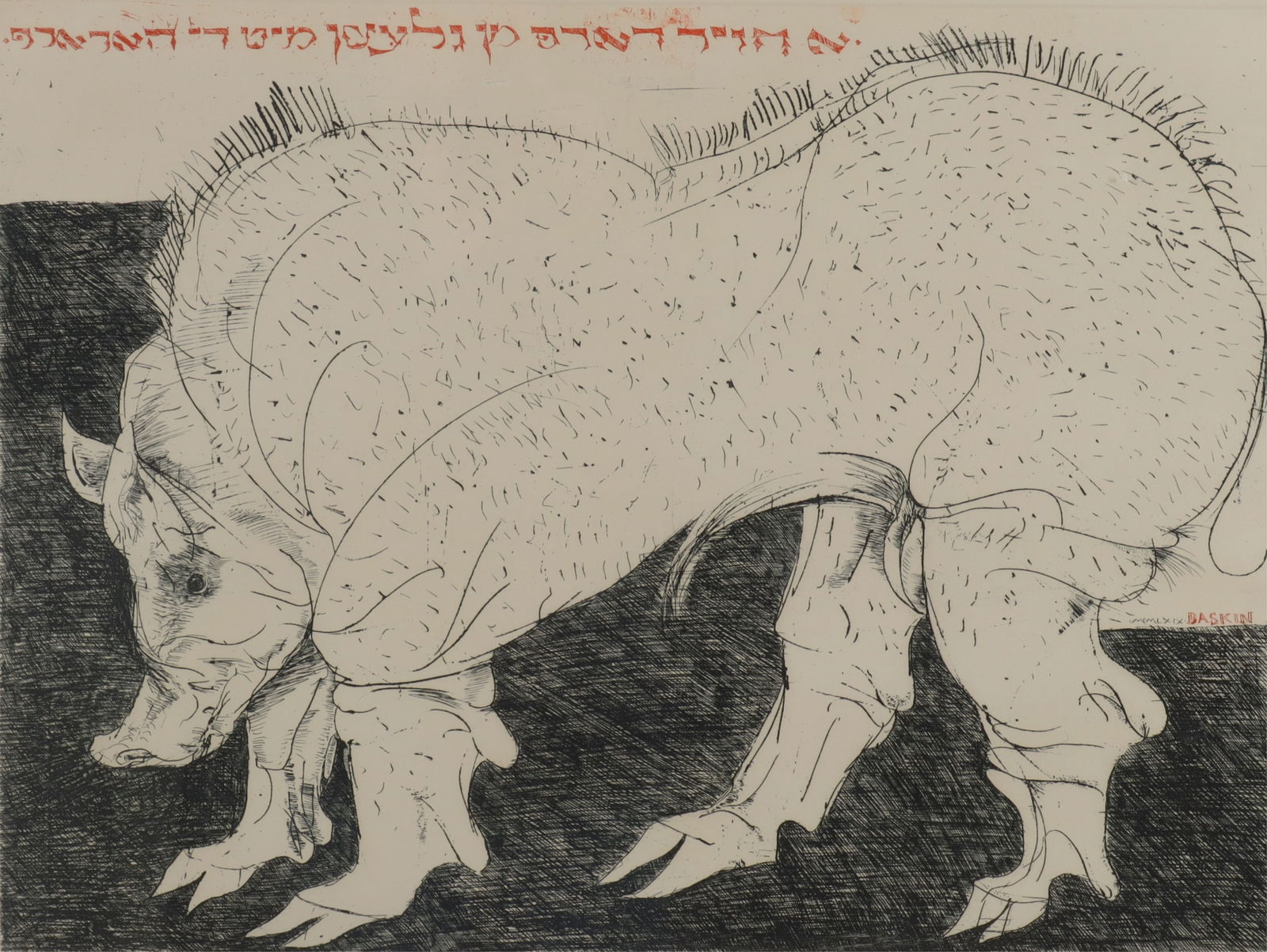 Leonard Baskin - Warthog, Drypoint Etching (1 of 9)