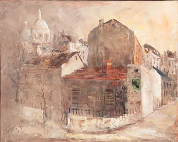 Eugene Ferdinand Parisy - Street Scene - O/C