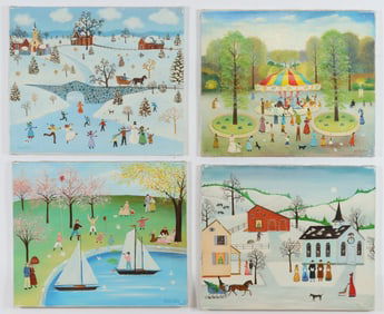 James Reed - Four Folk Art Paintings