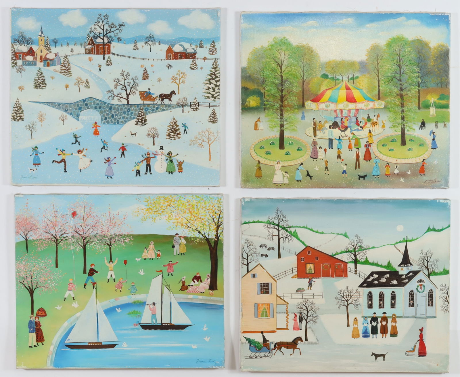 James Reed - Four Folk Art Paintings (1 of 8)