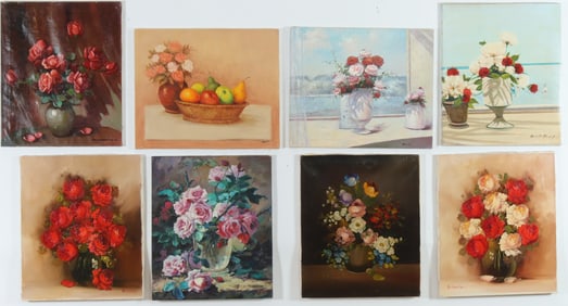 Group of 8 Still Life Paintings