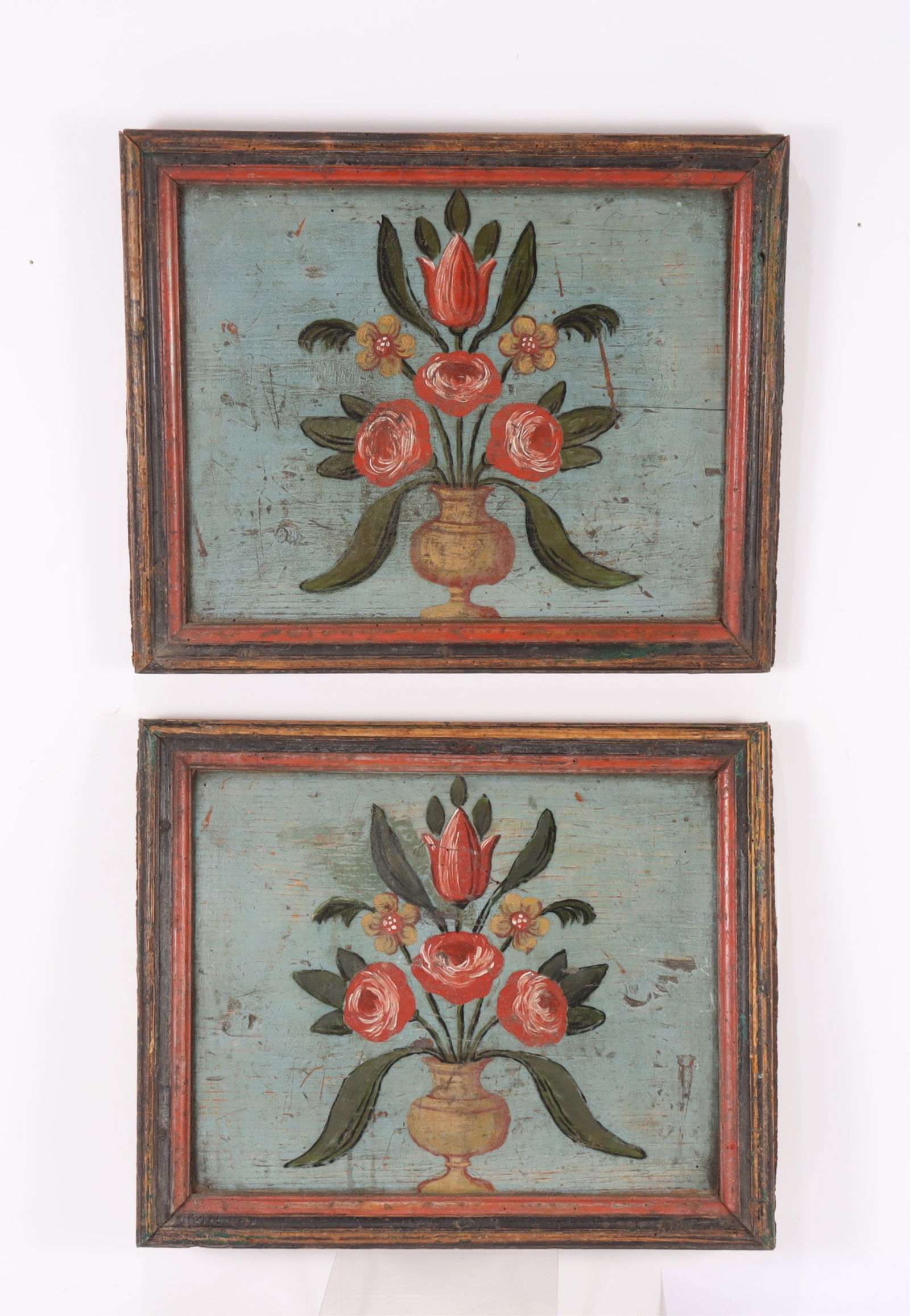 Pair Continental Polychromed Panels (1 of 3)
