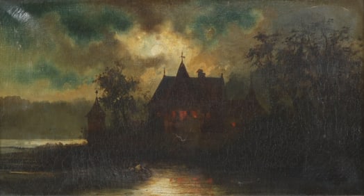 European School O/C Moonlit Landscape