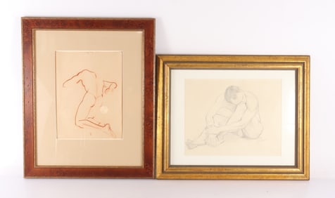 Two Drawings of Male Studies