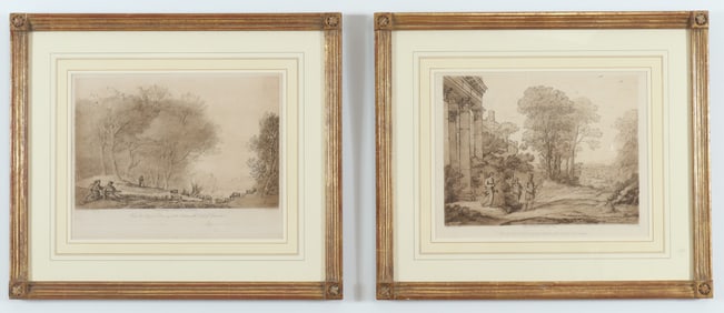 After Claude Lorraine - Pair of English Etchings