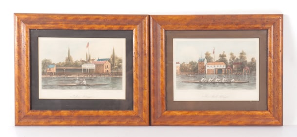 John Harris Rowing - Pair of Lithographs