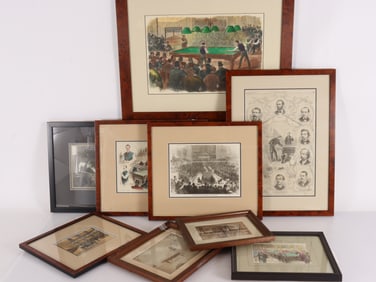 Group of Billiard Themed Prints & Photos