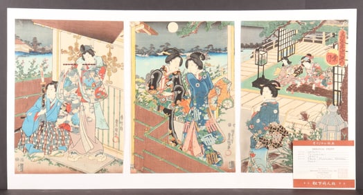 Toyokuni III Utagawa - Autumn - Triptych