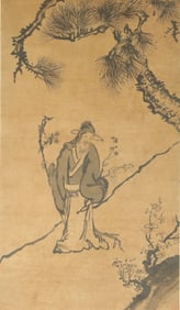 Chinese Scroll Painting, Scholar in Landscape