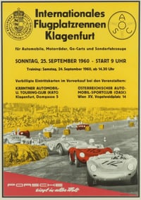 Vintage German Porsche Offset Poster, R. Kiesel