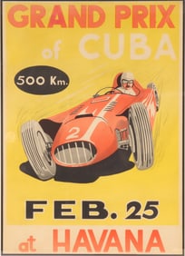 GRAND PRIX of CUBA  Feb. 25 at Havana - lithograph